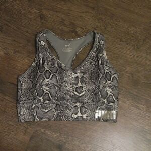 Puma Snakeskin Print Sports Bra‎ Racerback Medium Support Activewear M